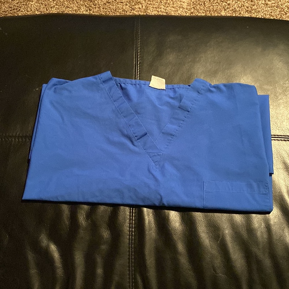 Blue Scrub Top.